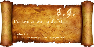 Bumbera Gertrúd névjegykártya